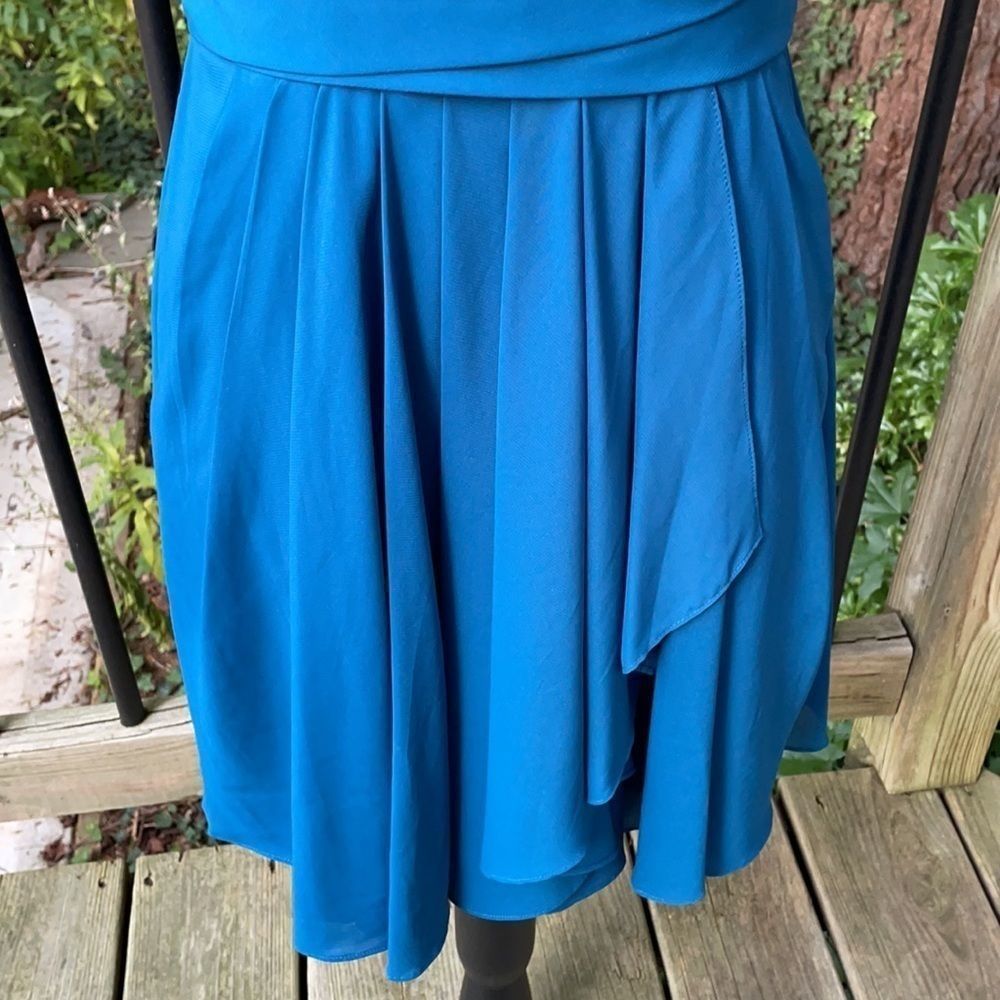 Aidan Aidan Mattox strapless sequin and teal party wedding prom dress  8 - Picture 4 of 11